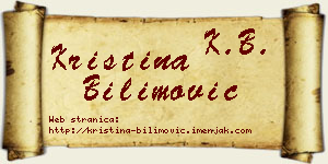 Kristina Bilimović vizit kartica
